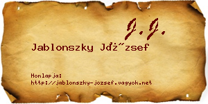 Jablonszky József névjegykártya