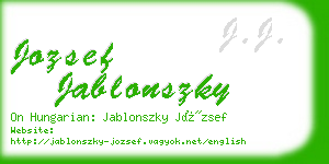 jozsef jablonszky business card